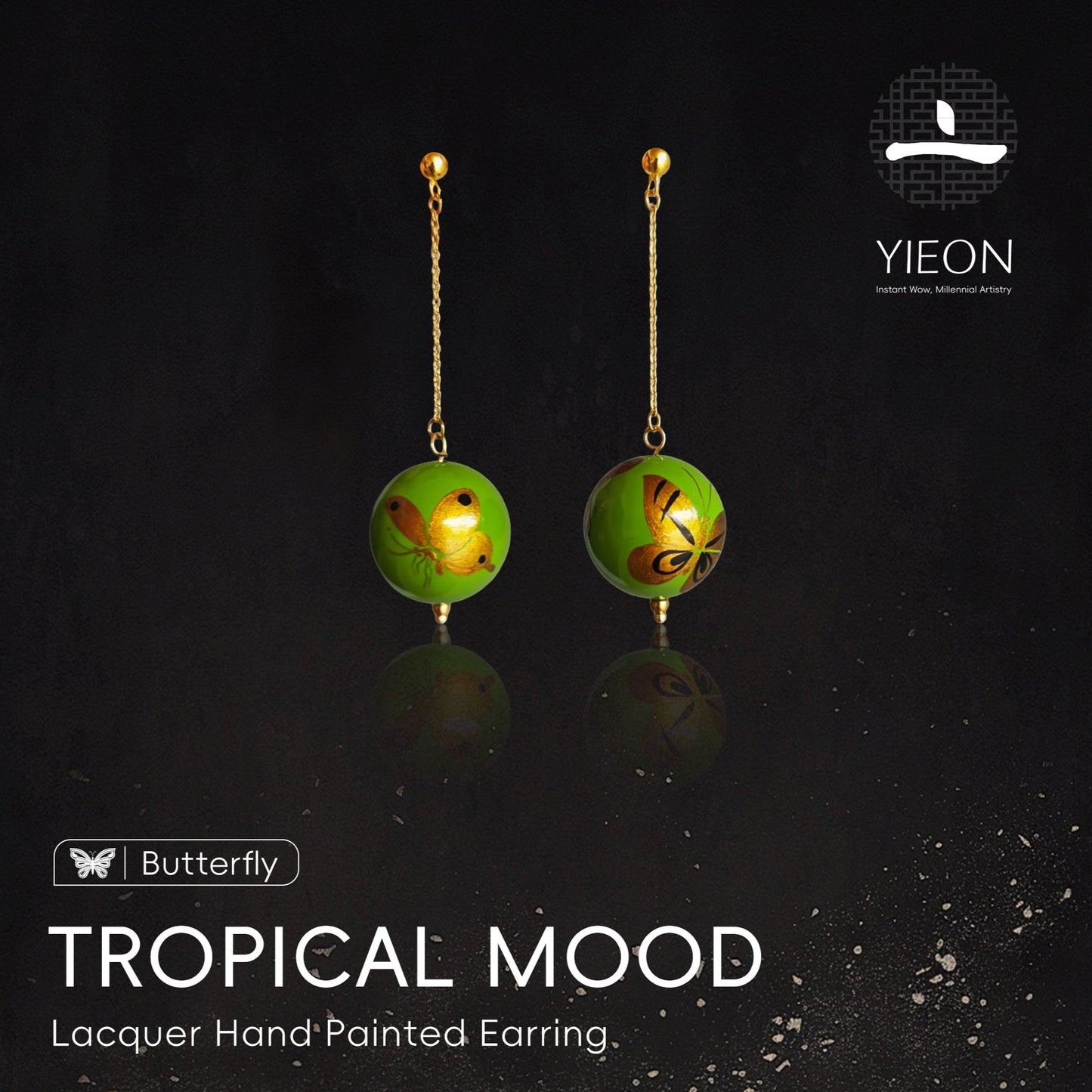 Tropical Mood (Butterfly)Daqi Lacquered Hand Painted Earring