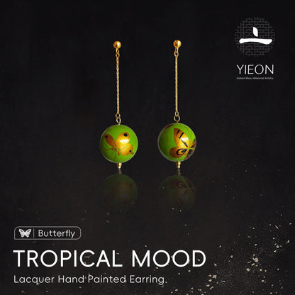 Tropical Mood (Butterfly)Daqi Lacquered Hand Painted Earring