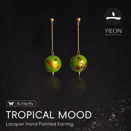 Tropical Mood (Butterfly)Daqi Lacquered Hand Painted Earring