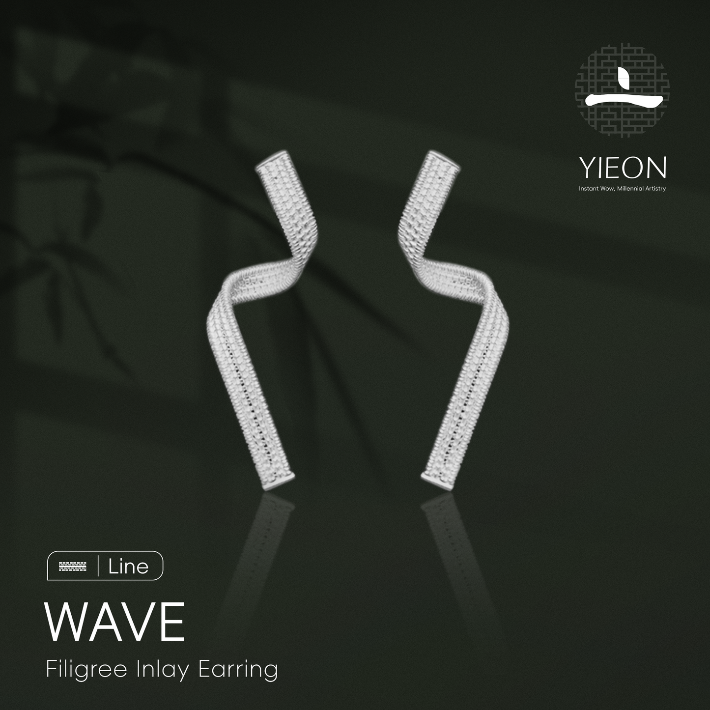 Wave (Line) Filigree Inlay Earring