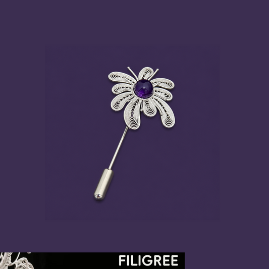 Wisdom Weaver (Crystal Fireworks) Filigree Inlay Brooch
