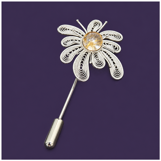 Light Bearer (Crystal Fireworks) Filigree Inlay Brooch