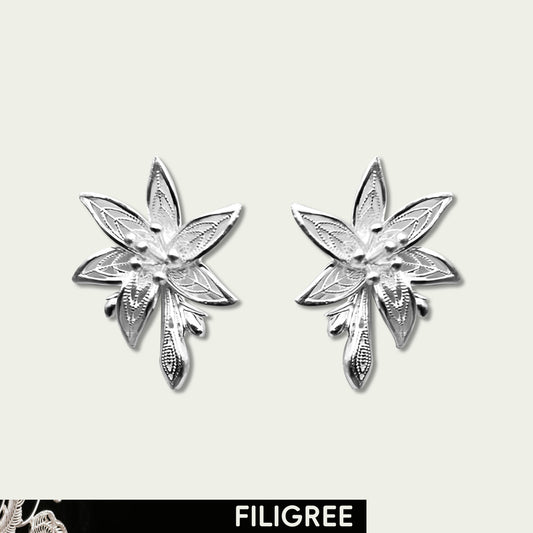 Flower Genie Filigree Inlay Earring