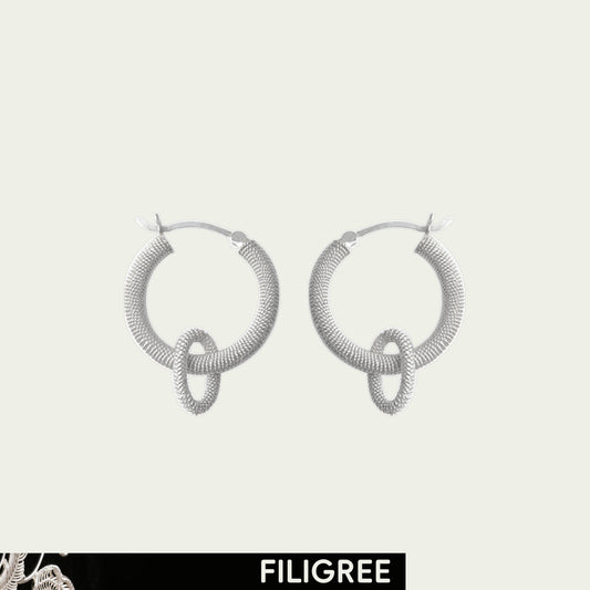 Cascade(Ripple) Filigree Inlay Earring A