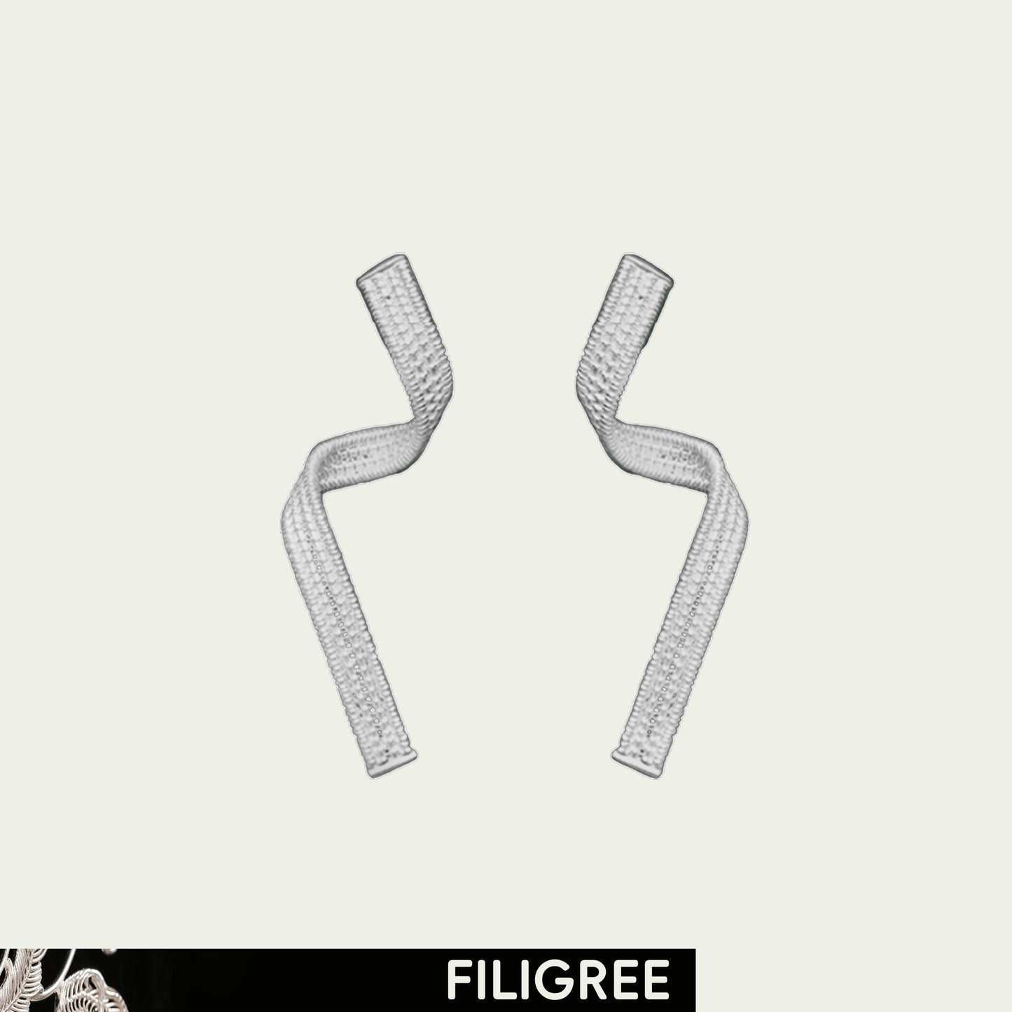 Wave (Line) Filigree Inlay Earring