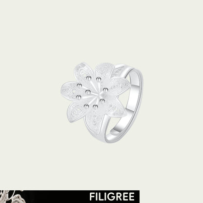 Lily (Blossoms) Filigree Inlay Ring