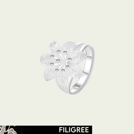 Lily (Blossoms) Filigree Inlay Ring