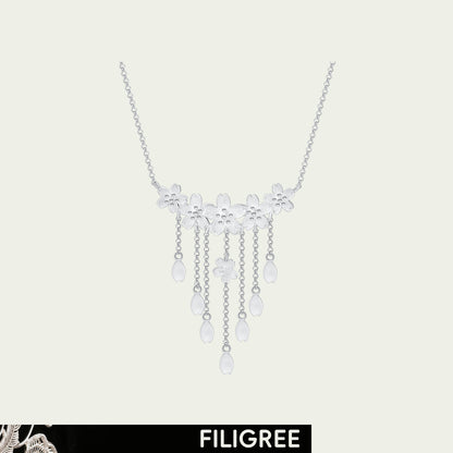 Sakura (Blossoms) Filigree Inlay Necklace