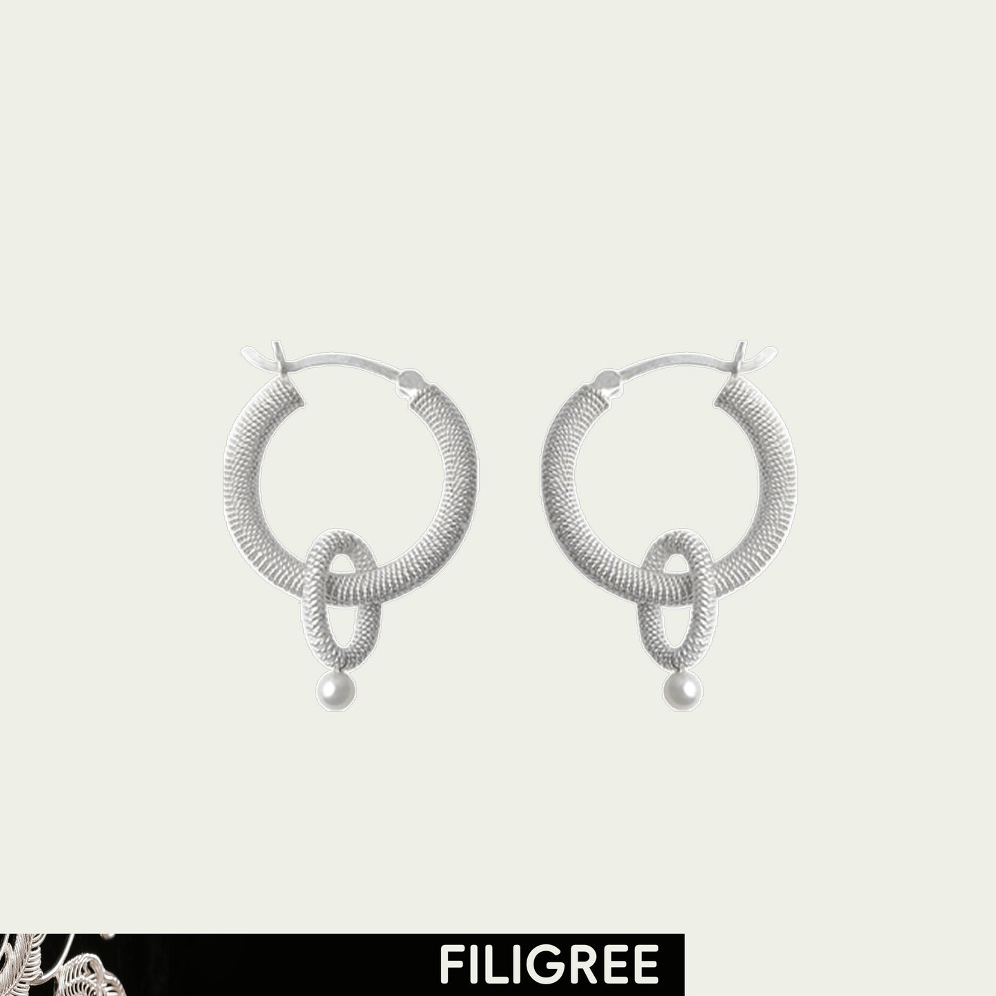 Cascade (Ripple) Filigree Inlay Earring B