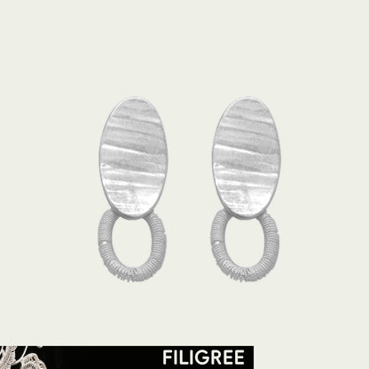 Vessel (Ripple) Filigree Inlay Earring