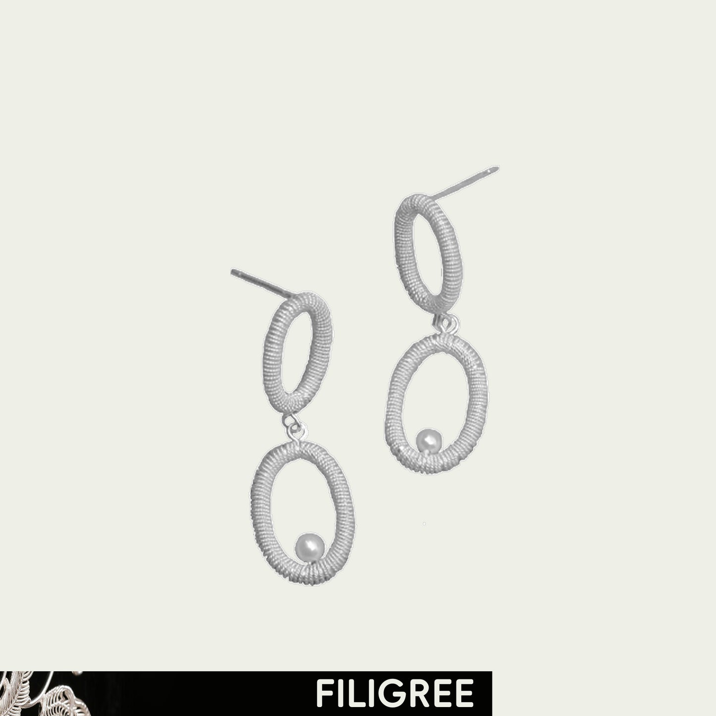 Twine Pearl (Ripple) Filigree Inlay Earring