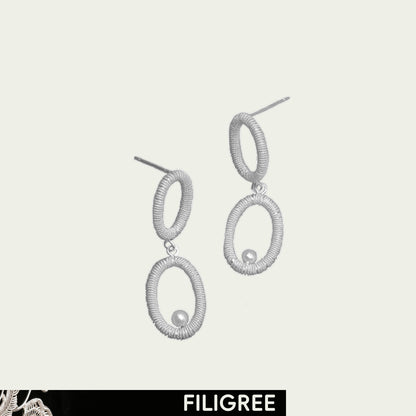 Twine Pearl (Ripple) Filigree Inlay Earring