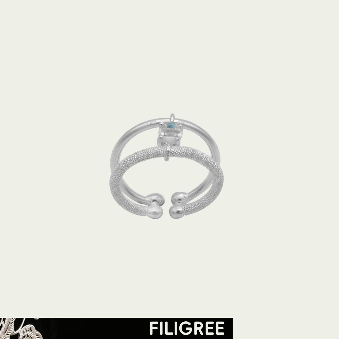 Lunar (Ripple) Filigree Inlay Ring