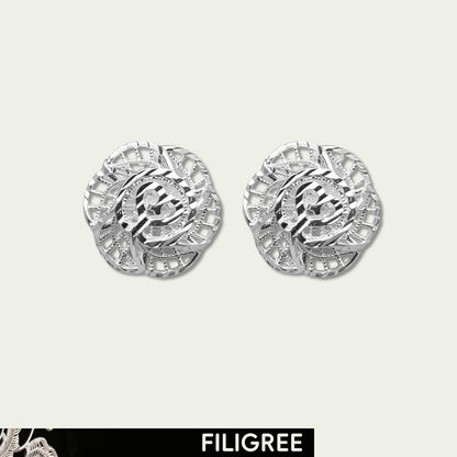 Wild Rose Filigree Inlay Earring