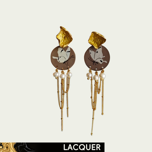 Maillard Tassels (Butterfly) Lacquer Hand Painted Earring
