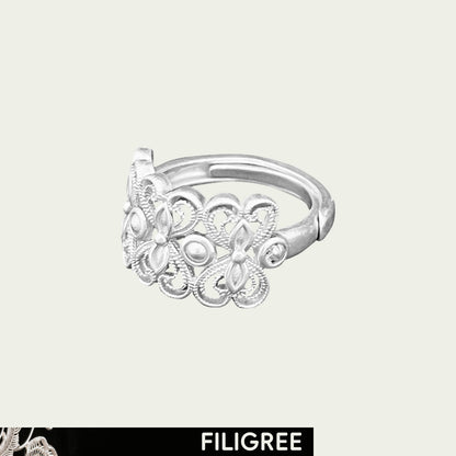 Vine Filigree Inlay Ring