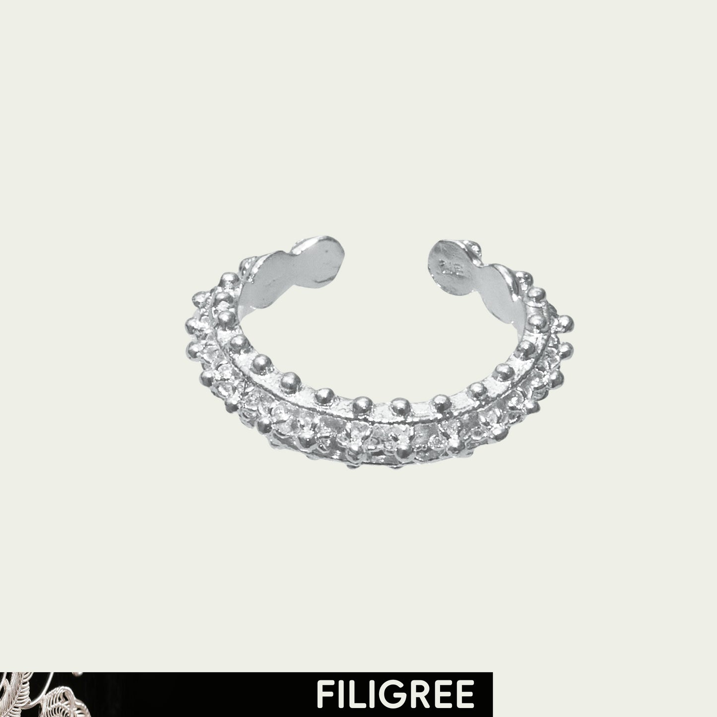 Sun Filigree Inlay Open Ring B