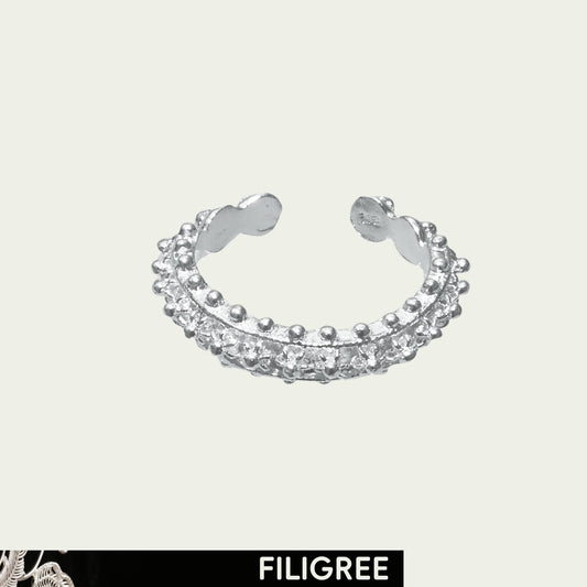 Sun Filigree Inlay Open Ring B