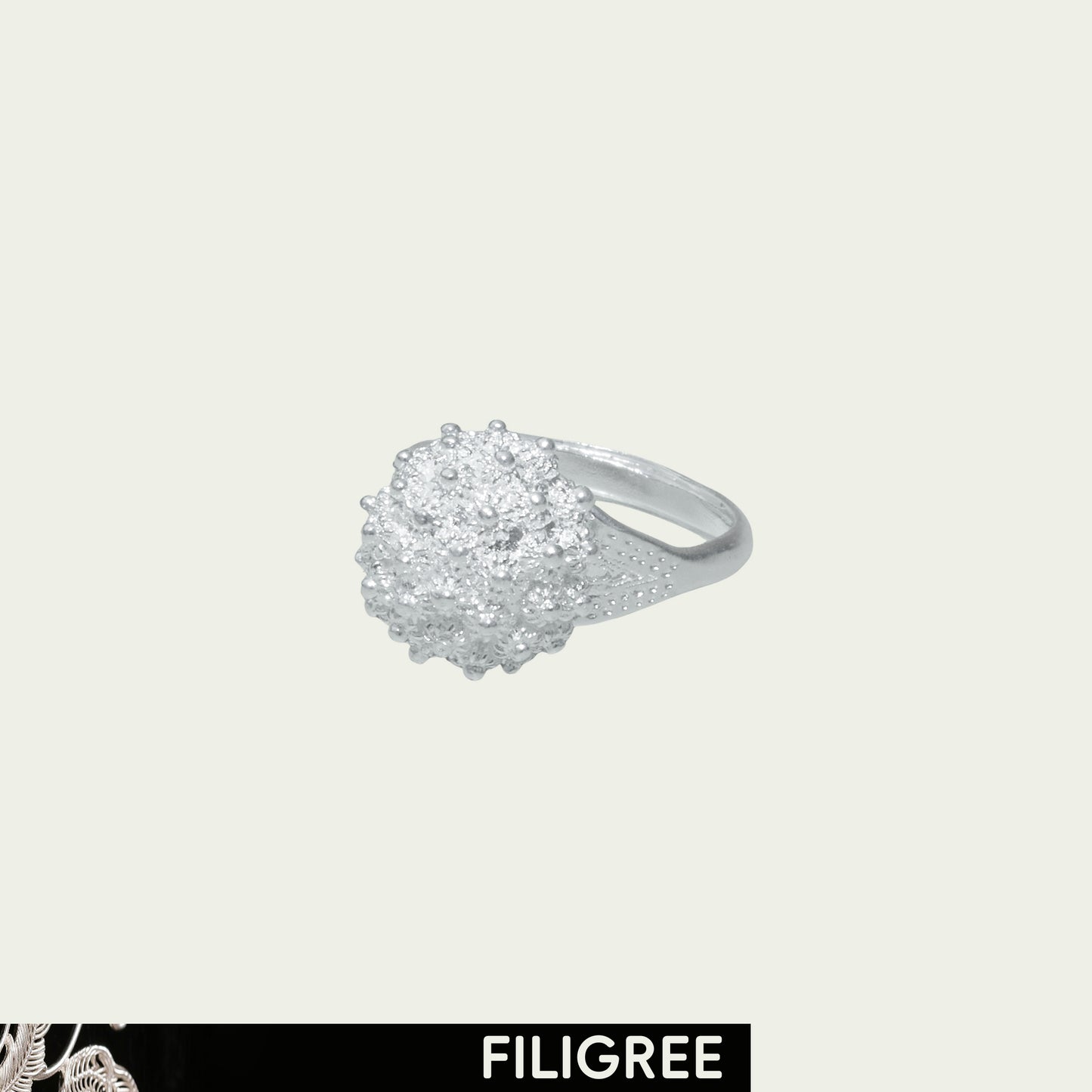 Sun Filigree Inlay Open Ring A