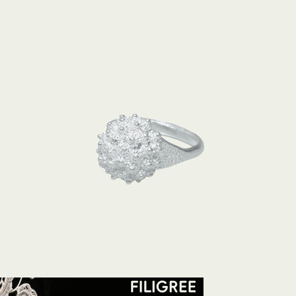 Sun Filigree Inlay Open Ring A