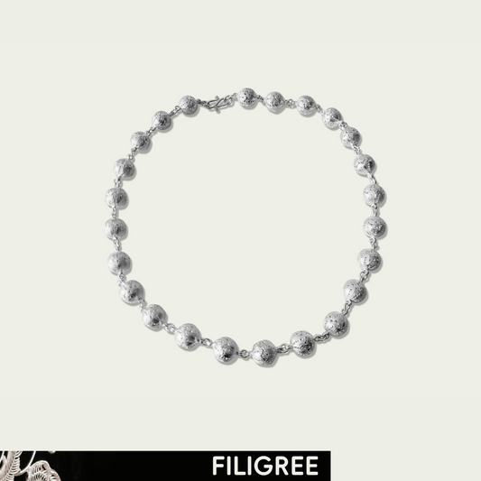 40 (Lucky Beads)  Filigree Inlay Necklace