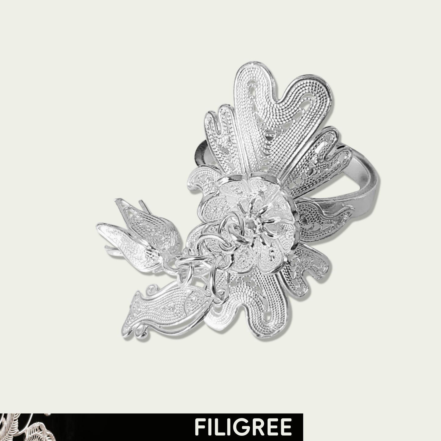 Breeze Filigree Inlay Ring
