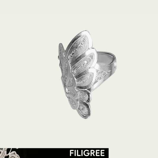 Ala B (Butterfly) Filigree Inlay Ring