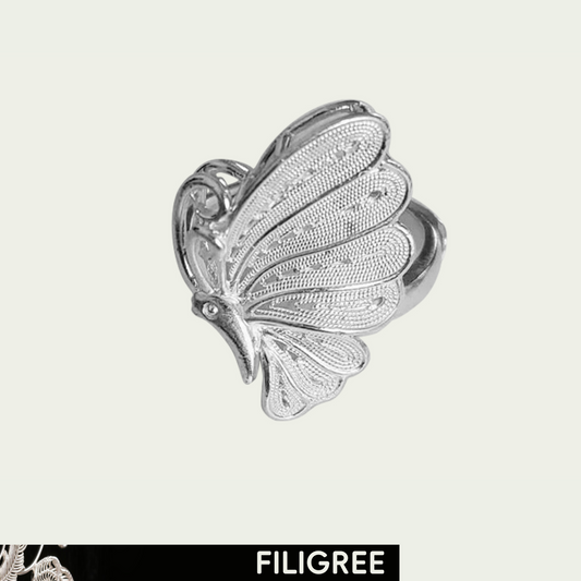 Ala A (Butterfly) Filigree Inlay Ring