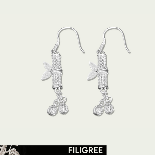 Sprout（Bamboo） Filigree Inlay Earring