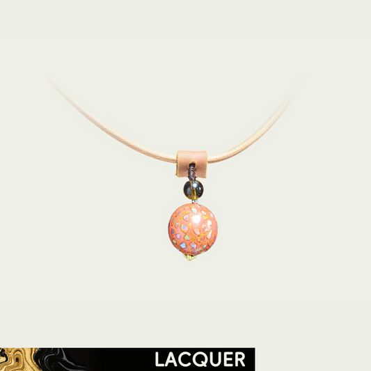 Peach Pink (Pure Beads) Lacquer Hand Painted Necklace