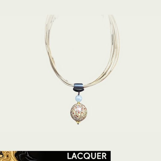 Apricot (Pure Beads)Lacquer Hand Painted Necklace