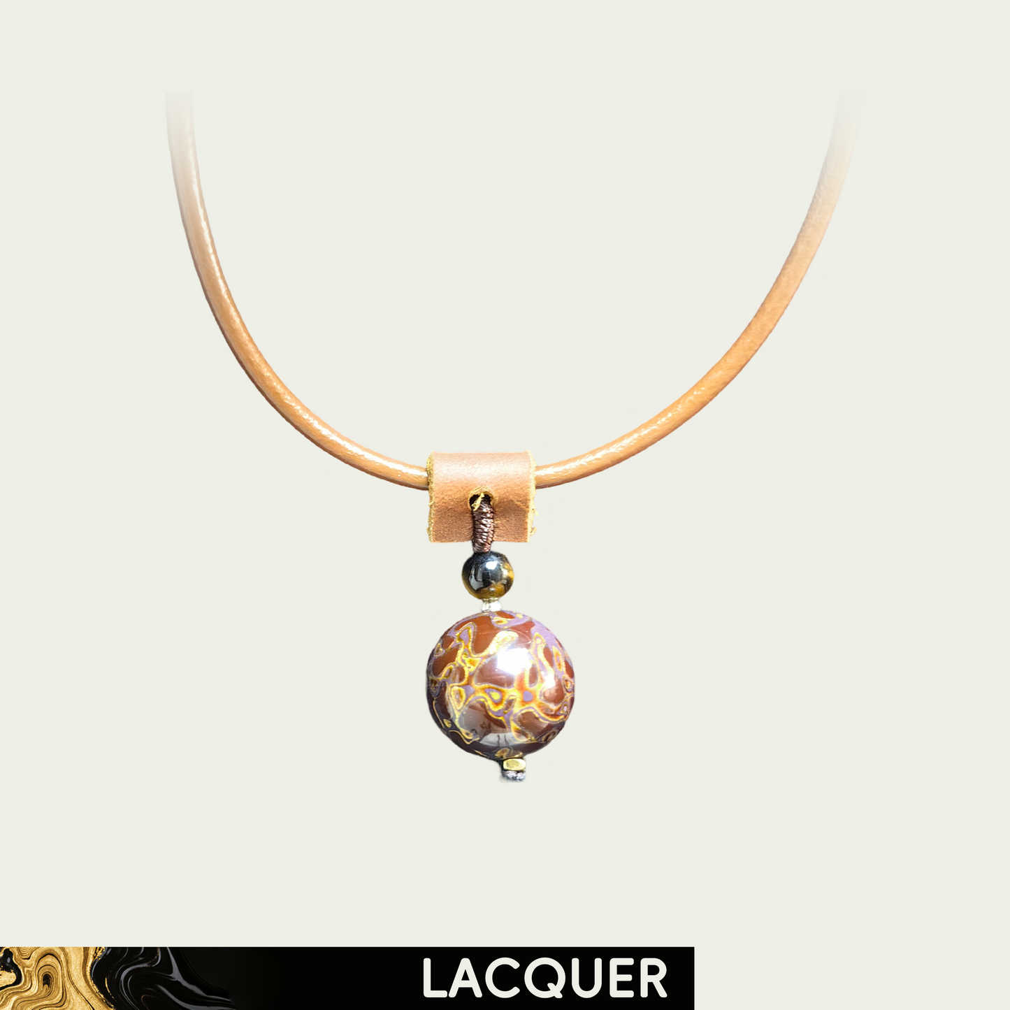 Coral (Pure Beads) Lacquer Hand Painted Necklace