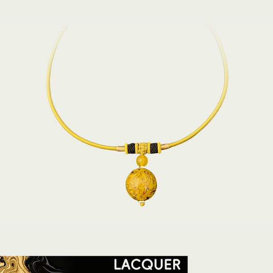 Champagne Yellow (Pure Beads) Lacquer Hand Painted Necklace
