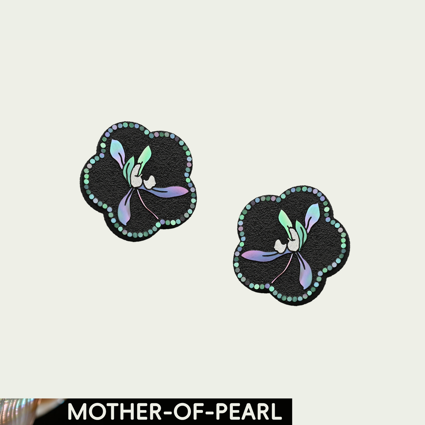 Orchid (Blossom) Mother-of-Pearl Lacquer Ear Stud
