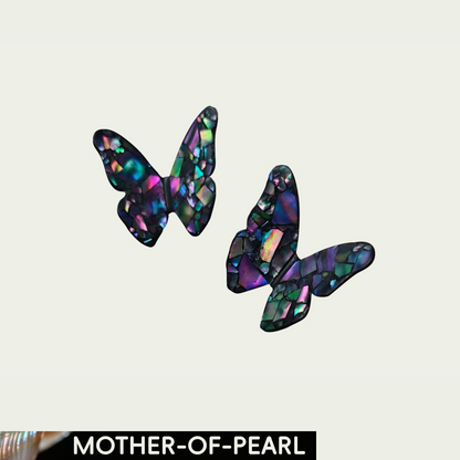 Colorful Black (Butterfly) Mother-of-Pearl Lacquer Ear Stud