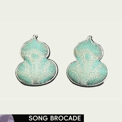 Peacock Green (Fulu) Song Brocade Ear Stud