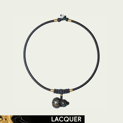 Starlit Dark (Fulu) Daqi Lacquer Hand Painted Necklace