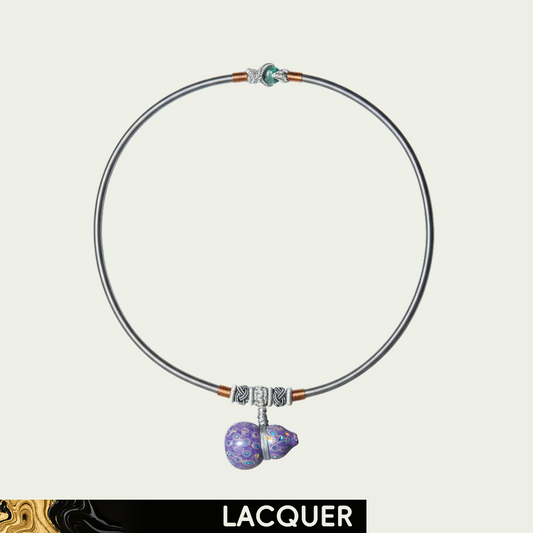 Lavender Maze (Fulu) Daqi Lacquer Hand Painted Necklace
