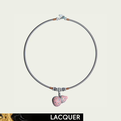 Heart Beat (Fulu) Daqi Lacquer Hand Painted Necklace
