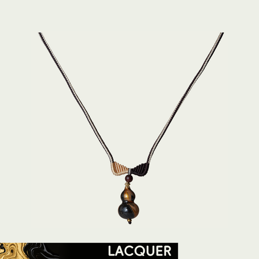 Angel and Evil (Fulu) Daqi Lacquered Hand Painted Necklace