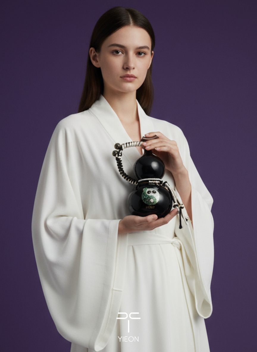 Tai Chi Panda Daqi Lacquered Hand Painted Fulu Bottle