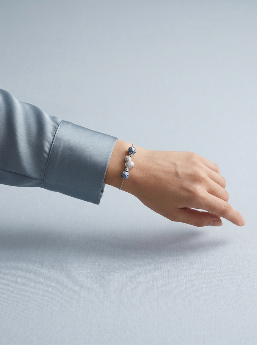 Silence (Resonance) Kesi Bracelet — worn on wrist