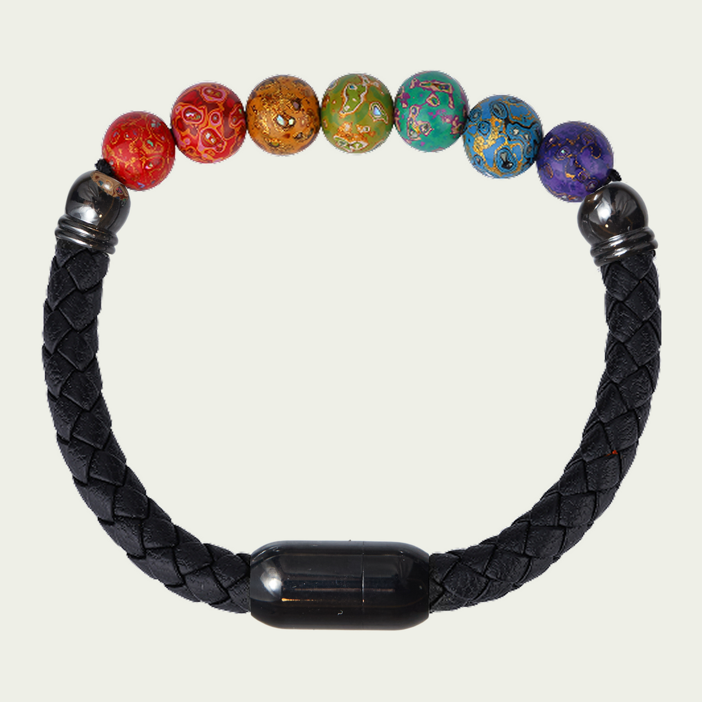 Rainbow (Lucky Charm) Hand-Painted Lacquer Bracelet
