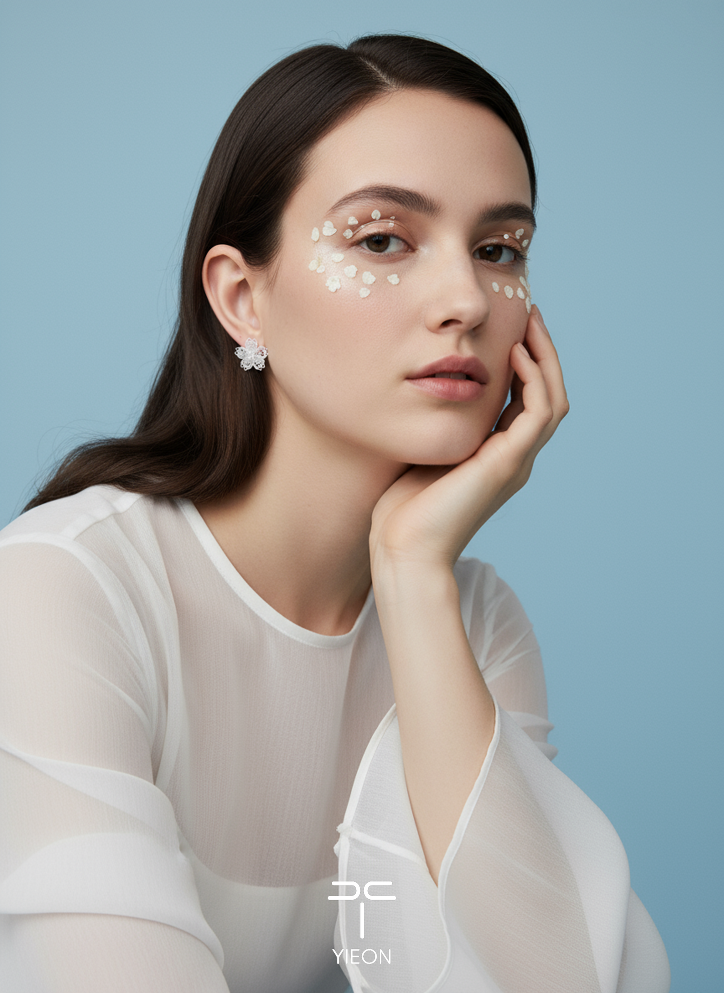 Sakura (Blossoms) Filigree Inlay Ear Stud