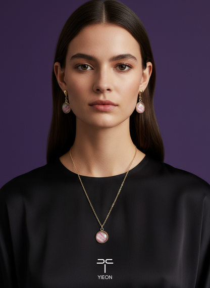 Round Hue Kesi Necklace & Earring Set