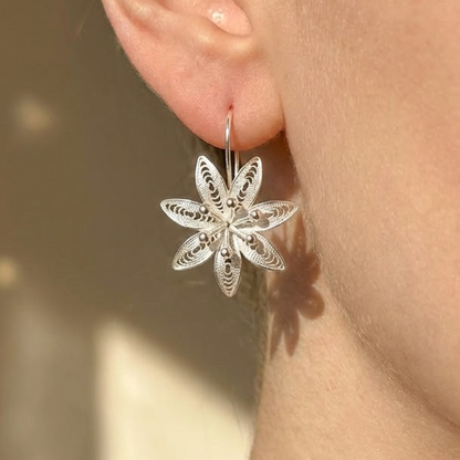 Lily (Blossoms) Filigree Inlay Ear Stud