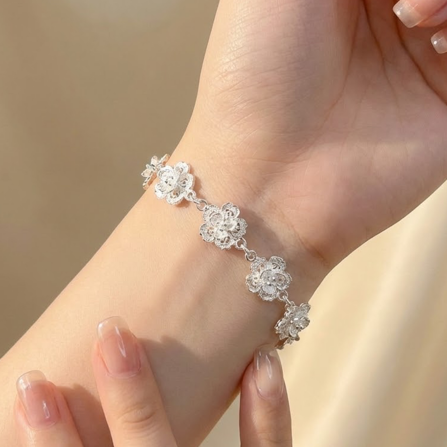 Sakura (Blossoms) Filigree Inlay Bracelet
