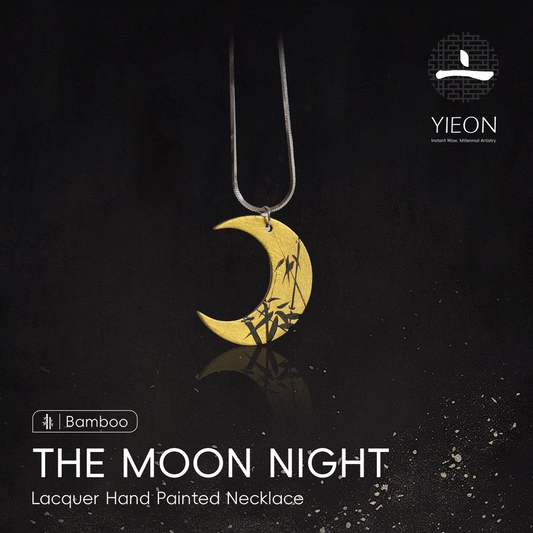The Moon Night (Bamboo) Lacquer Hand Painted Necklace