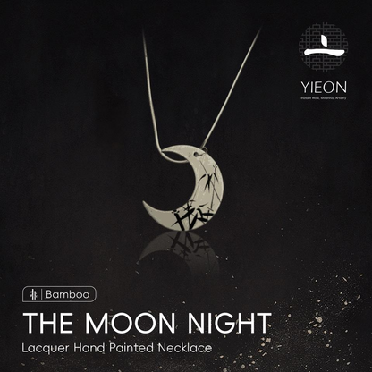 The Moon Night (Bamboo) Lacquer Hand Painted Necklace