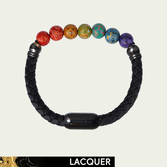 Rainbow (Lucky Charm) Hand-Painted Lacquer Bracelet